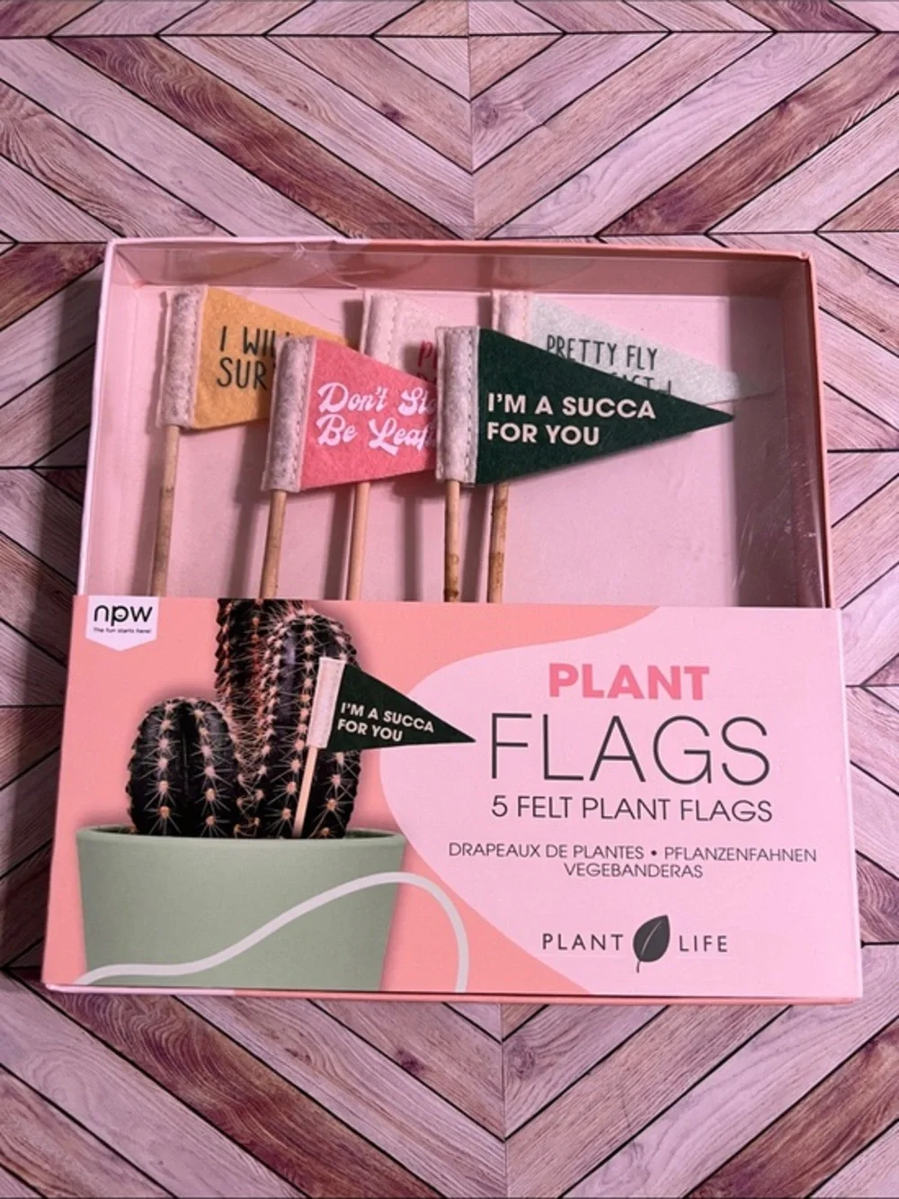 Plant Flags Felt Set - Pink, Green, Yellow